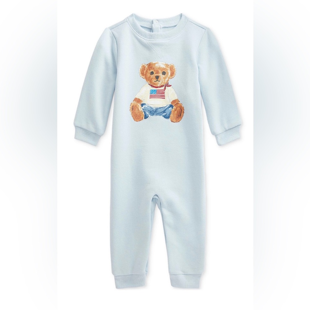 Ralph Lauren Light Blue Teddy Bear Footie